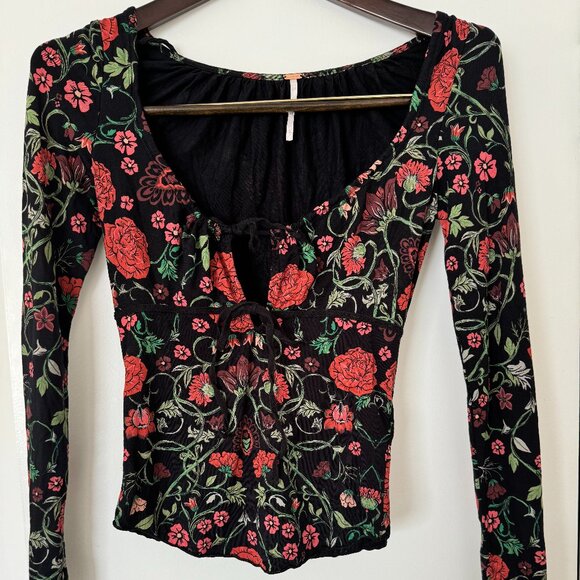 Free People Make It Easy Floral - Size S Dark Knight Combo (Black) - Picture 2 of 5